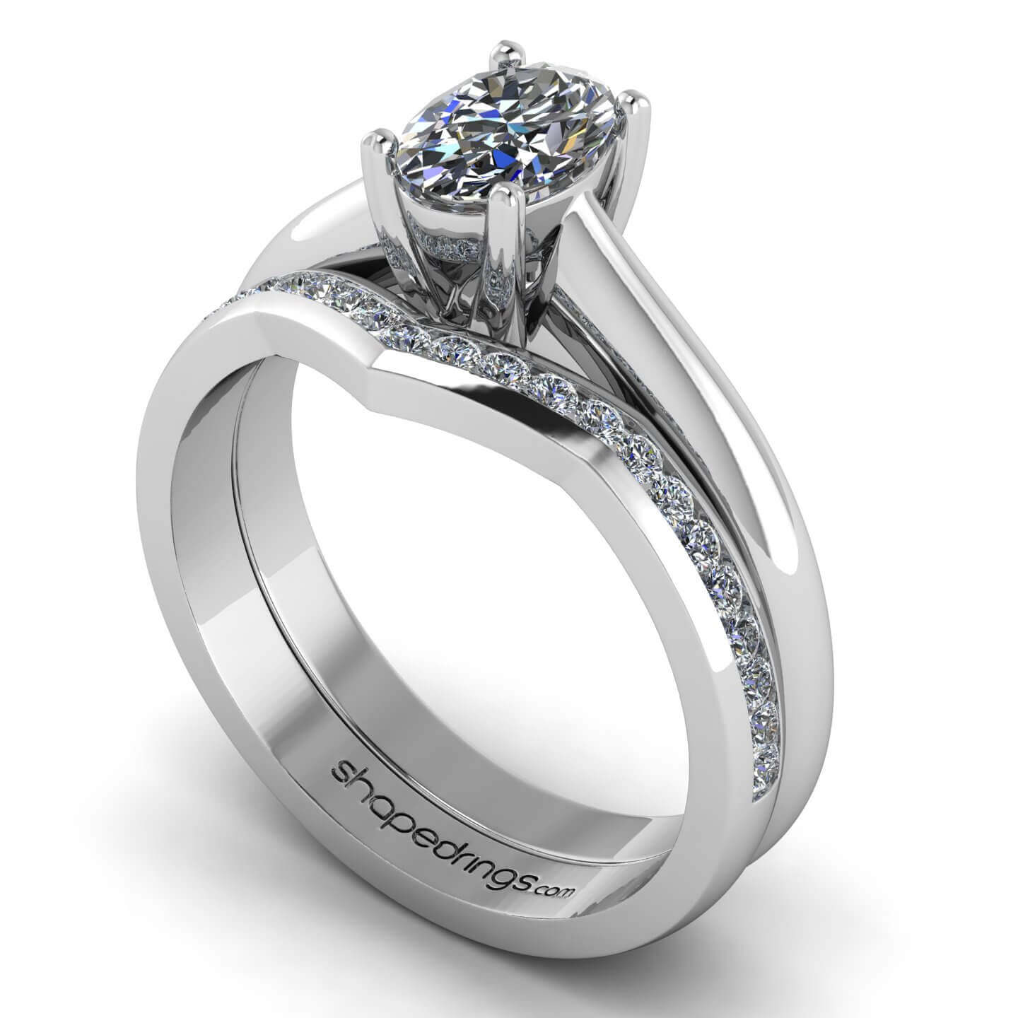 platinum wishbone wedding ring