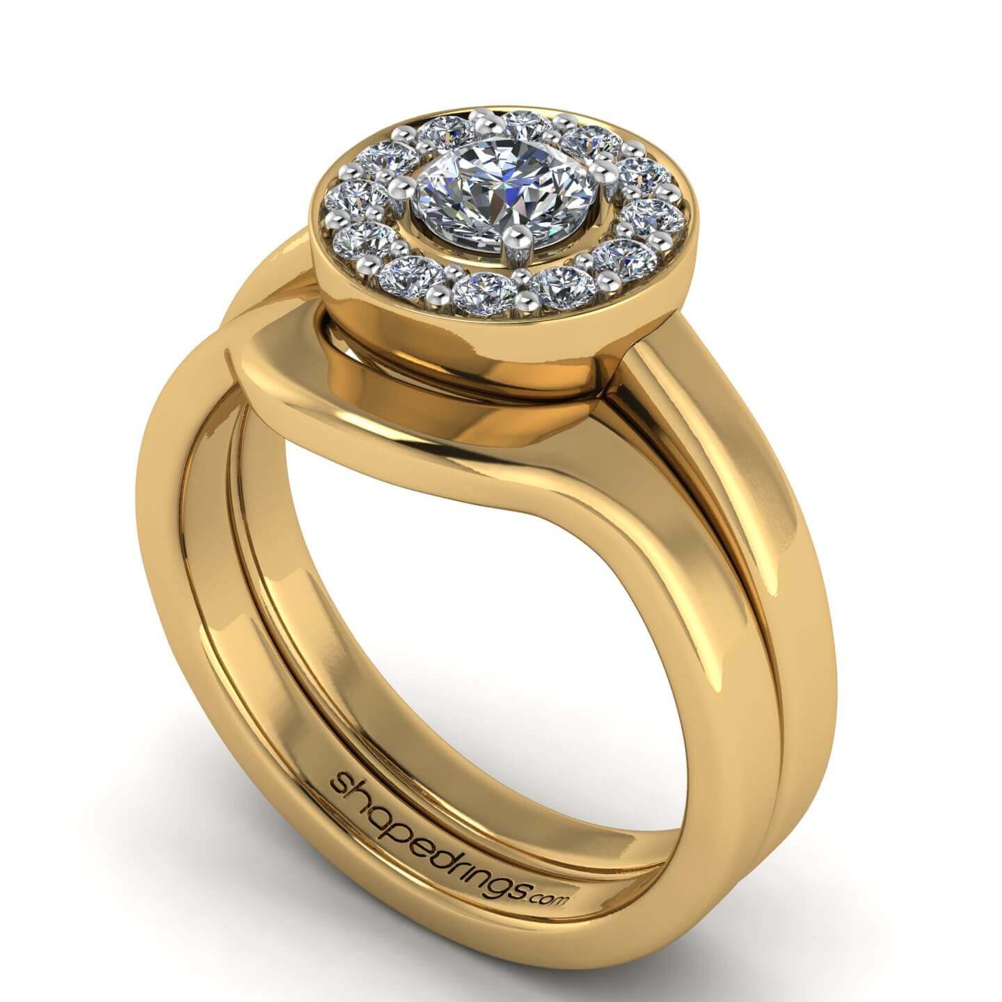 Oval Pear 3 stone_Perspective_Silver_Yellow Gold_Yellow Gold